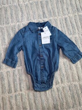 Janie and Jack Denim-Style Blue Chambray One-Piece